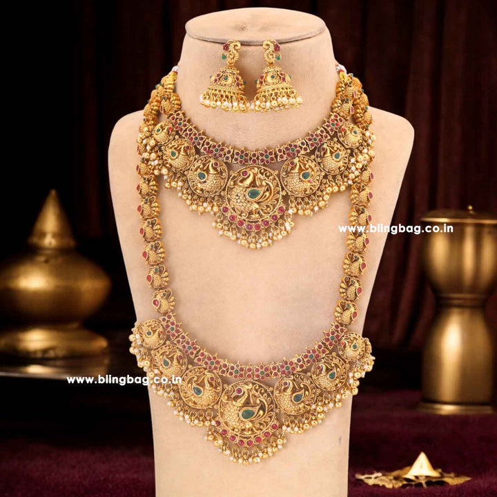 Golden Mokshika Bridal Temple Jewellery Set - New Arrival