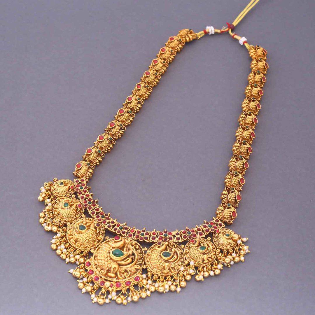Golden Mokshika Bridal Temple Jewellery Set - New Arrival