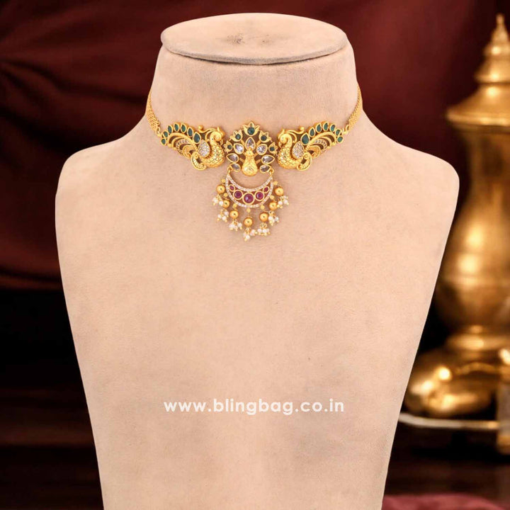 Golden Momika Antique Jewellery Set - New Arrival