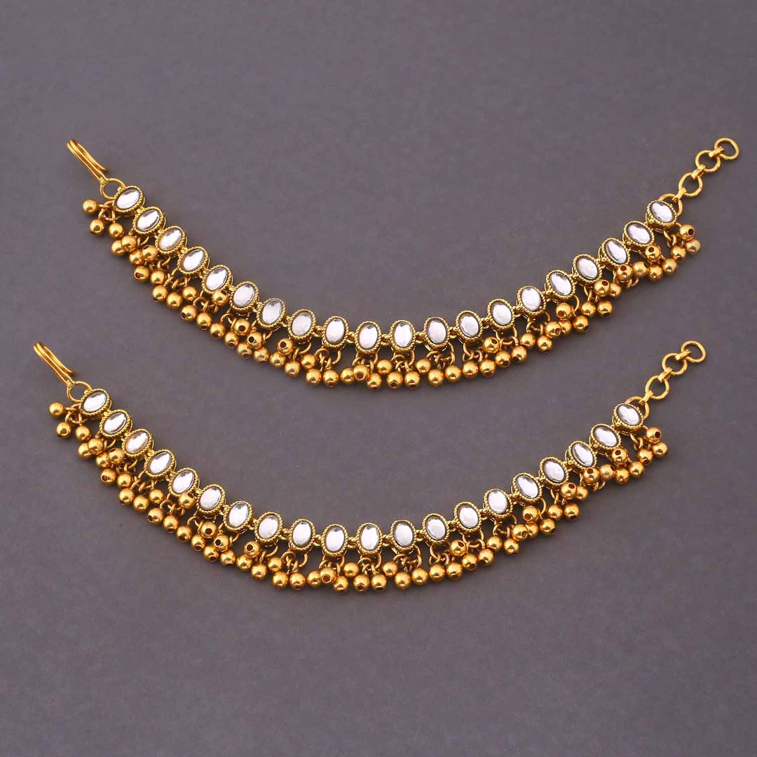 Golden Mridula Antique Ear Chain