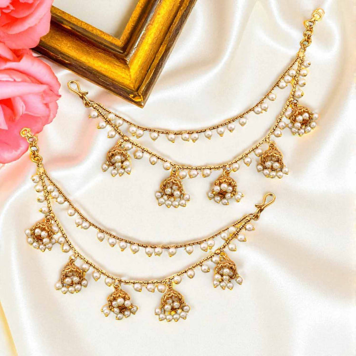 Golden Mrinalini Antique Ear Chain