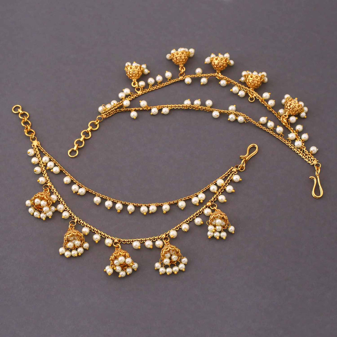 Golden Mrinalini Antique Ear Chain