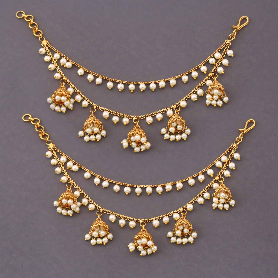 Golden Mrinalini Antique Ear Chain