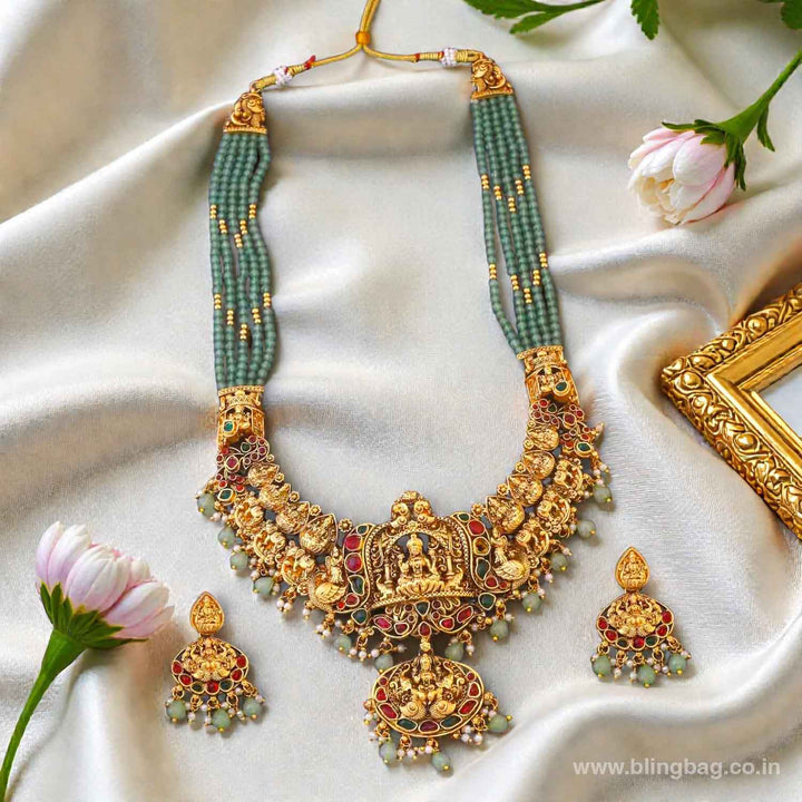 Golden Mumbadevi Temple Jewellery Set - New Arrival