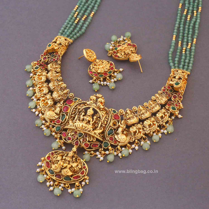 Golden Mumbadevi Temple Jewellery Set - New Arrival