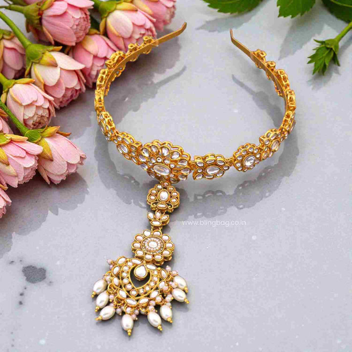 Golden Myrai Hairband With Tikka