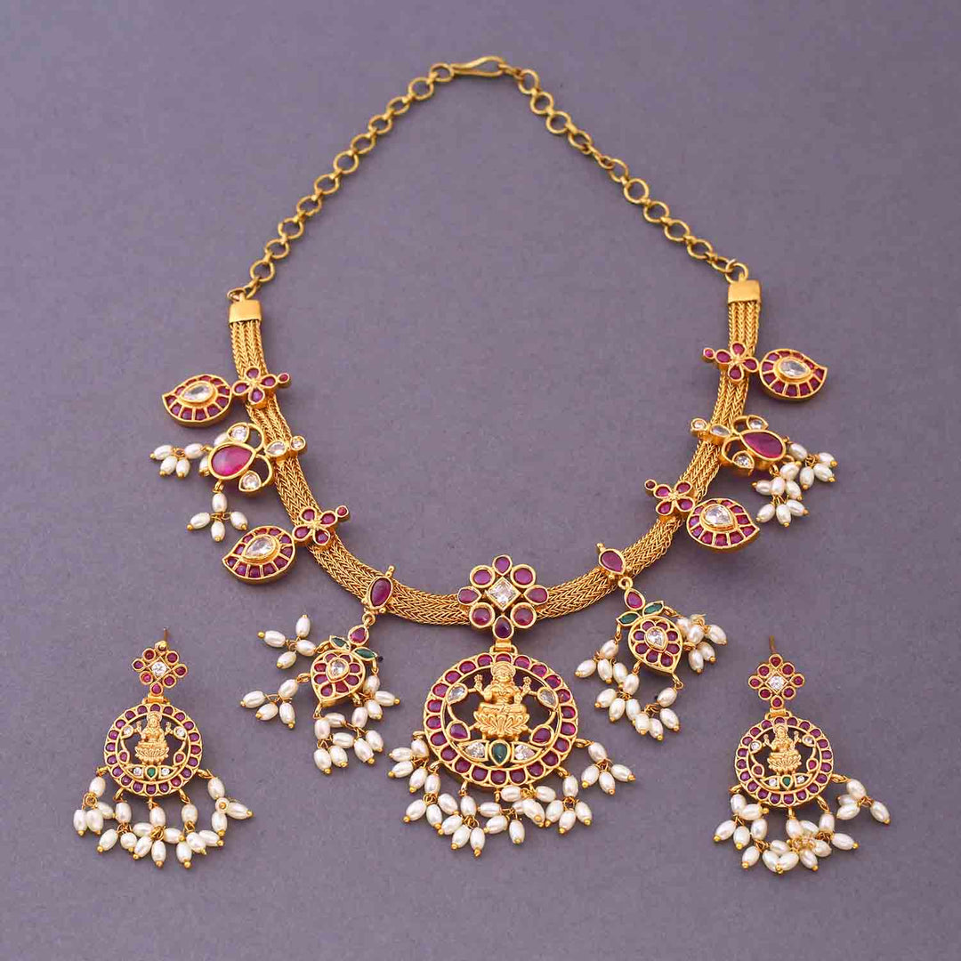Golden Nandani Temple Jewellery Set-New Arrival