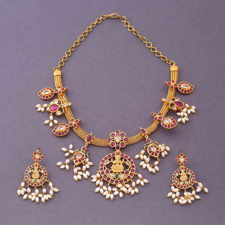 Golden Nandani Temple Jewellery Set-New Arrival