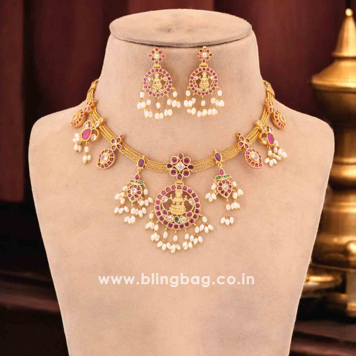 Golden Nandani Temple Jewellery Set-New Arrival