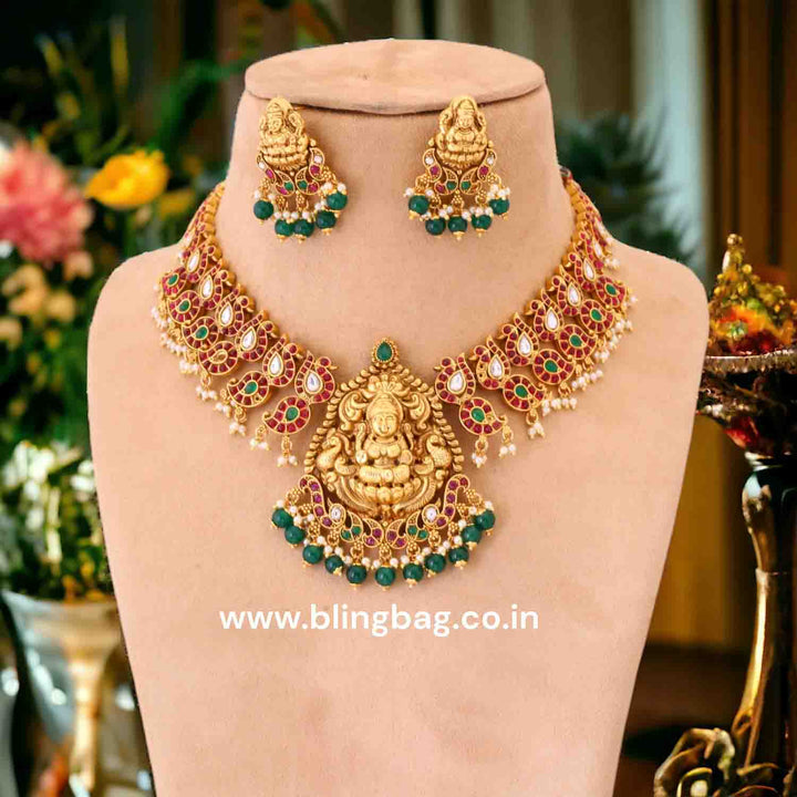 Golden Navadurga Temple Jewellery Set -  New Arrival