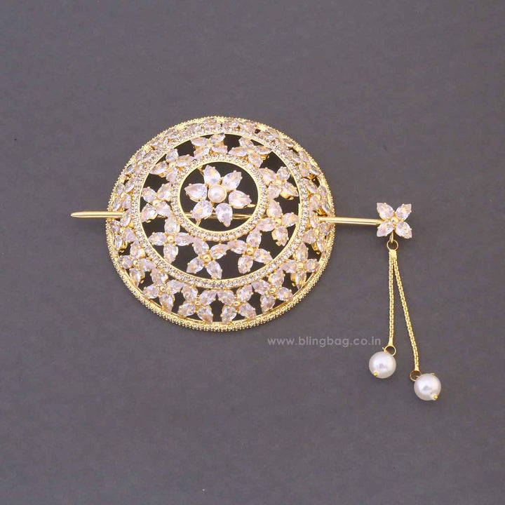 Golden Neeraja Zirconia Small Hair Bun Cage