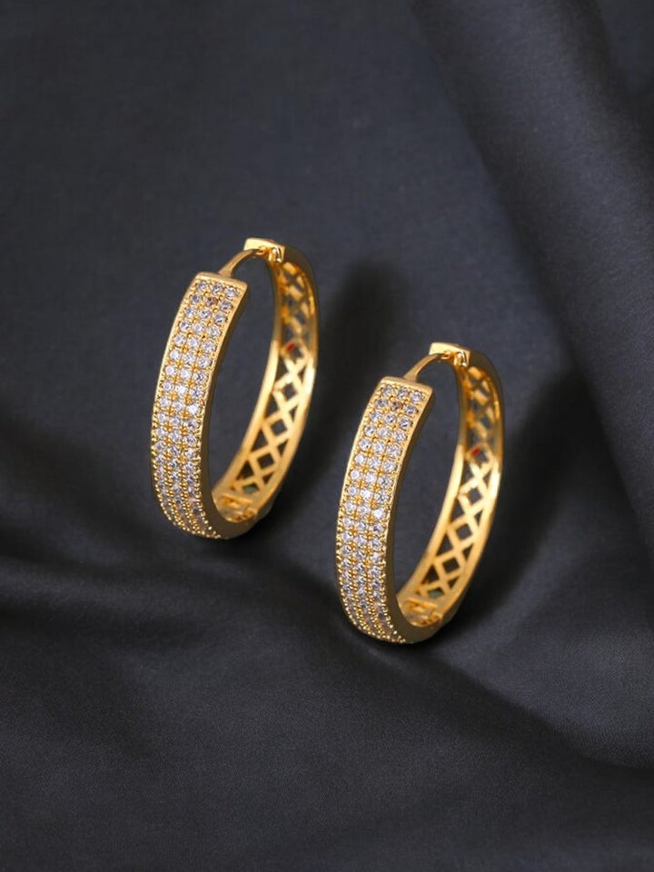 Golden Nicole Zirconia Hoops