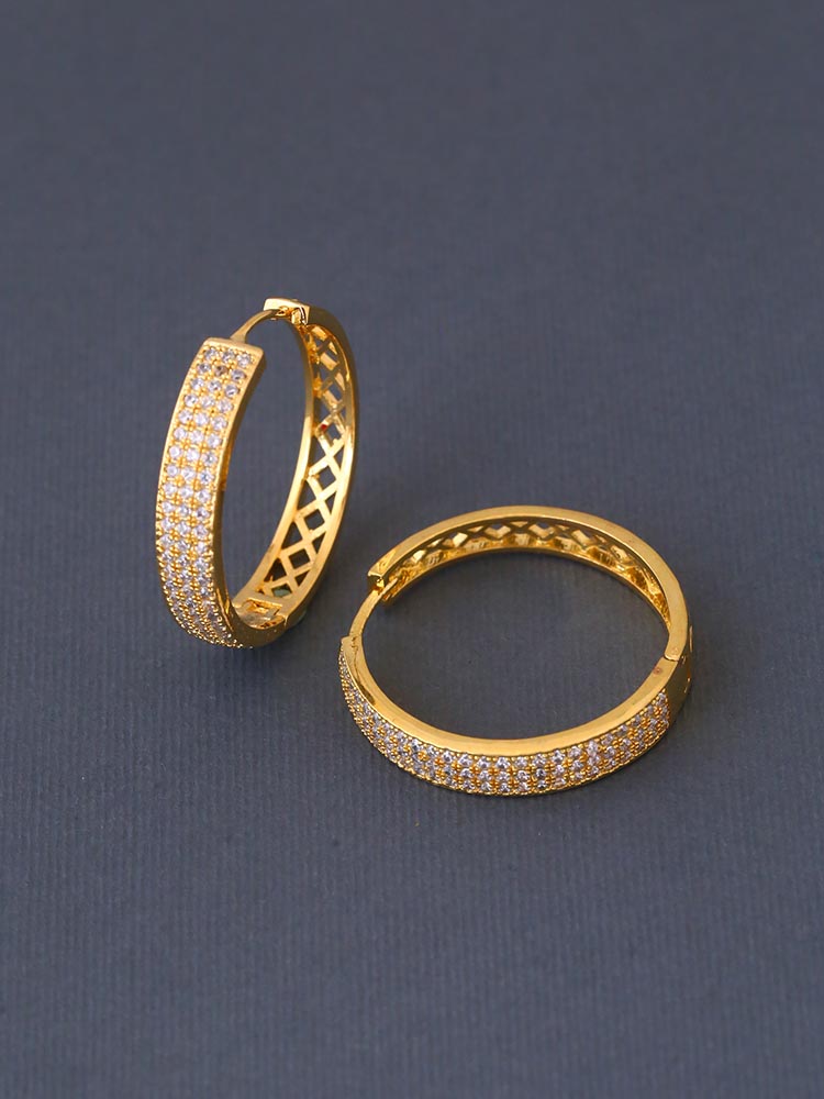 Golden Nicole Zirconia Hoops