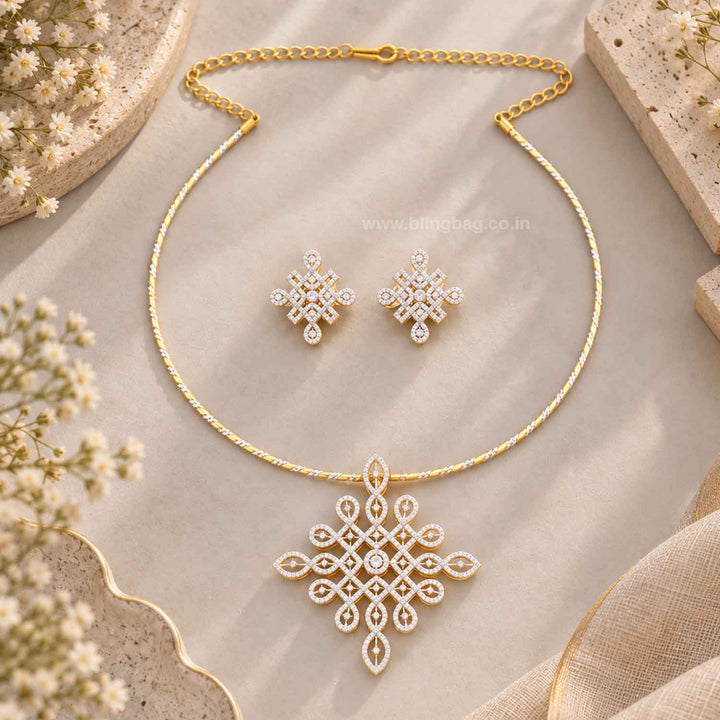 Golden Nidhi Pendant Set