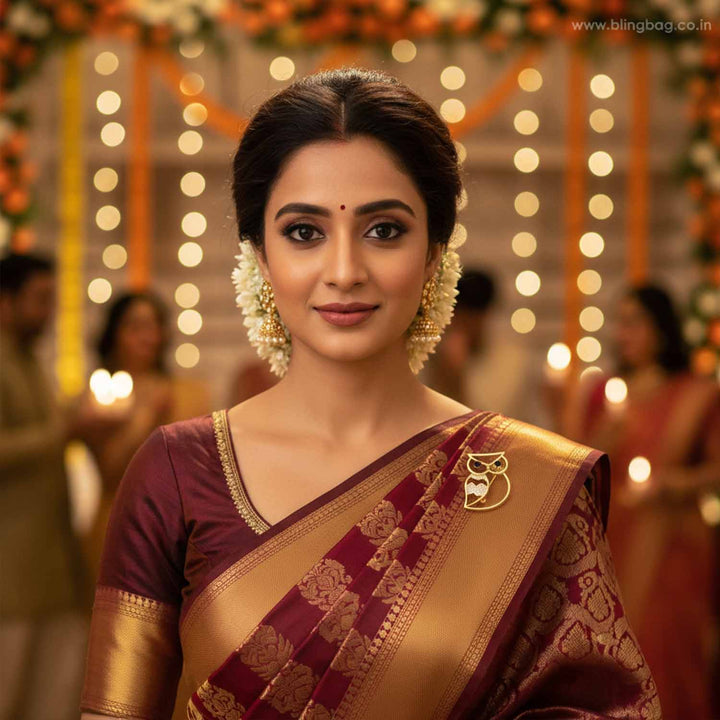 Golden Night Owl Brooch