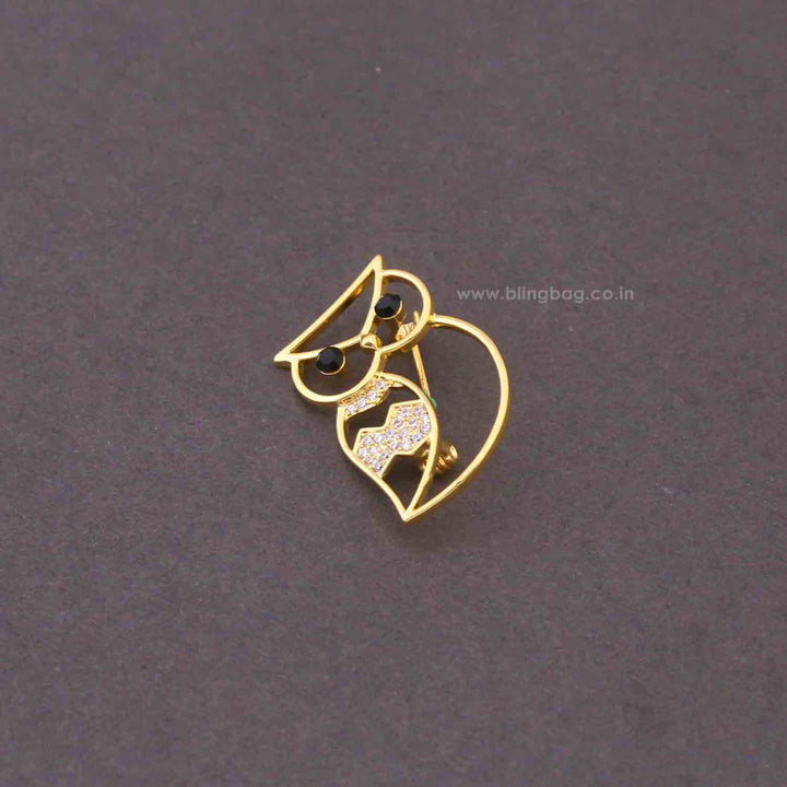 Golden Night Owl Brooch