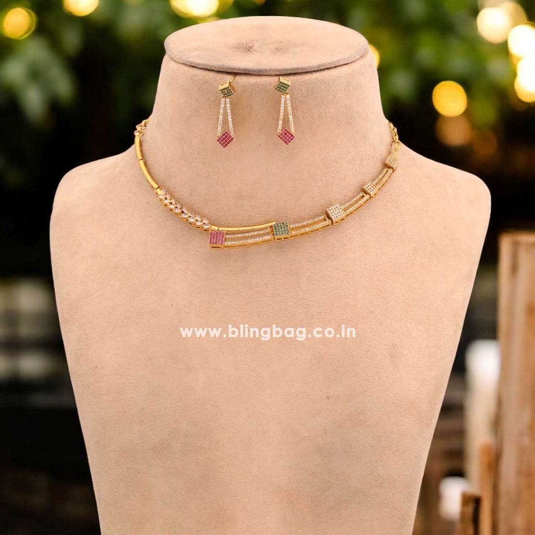 Multicolor Nirvi Hasli Antique Jewellery Set - New Arrival