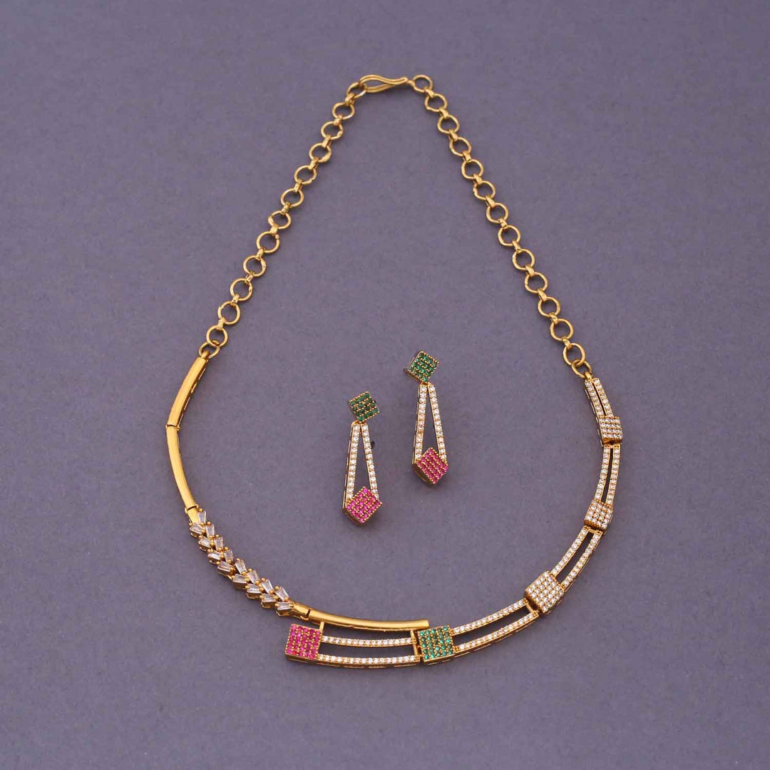 Multicolor Nirvi Hasli Antique Jewellery Set - New Arrival