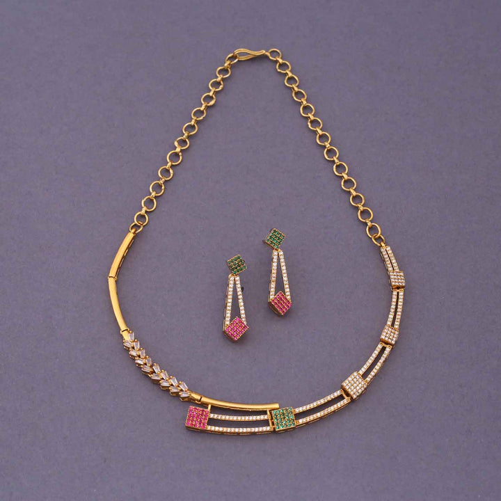 Multicolor Nirvi Hasli Antique Jewellery Set - New Arrival