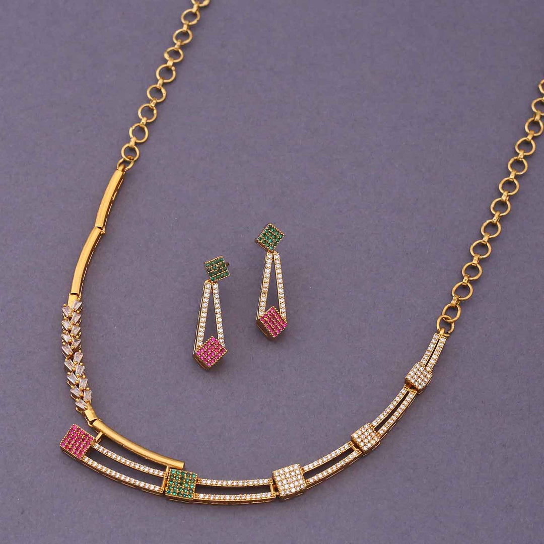 Multicolor Nirvi Hasli Antique Jewellery Set - New Arrival