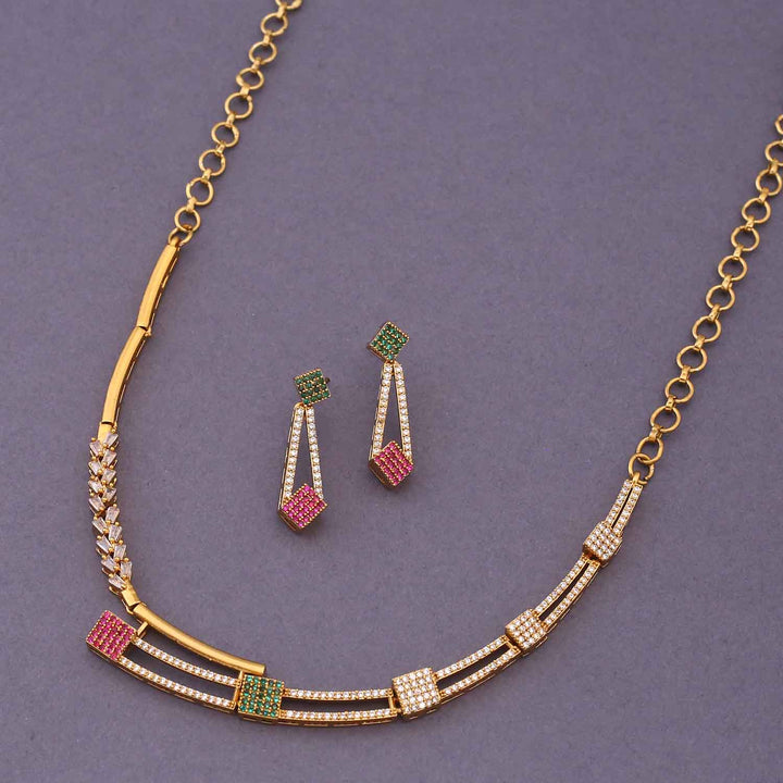 Multicolor Nirvi Hasli Antique Jewellery Set - New Arrival