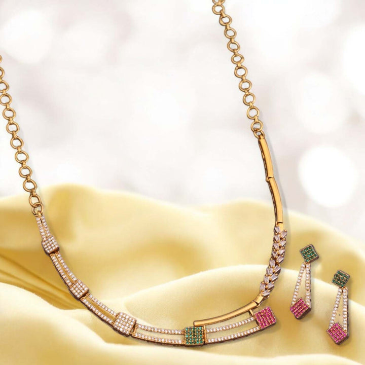 Multicolor Nirvi Hasli Antique Jewellery Set - New Arrival