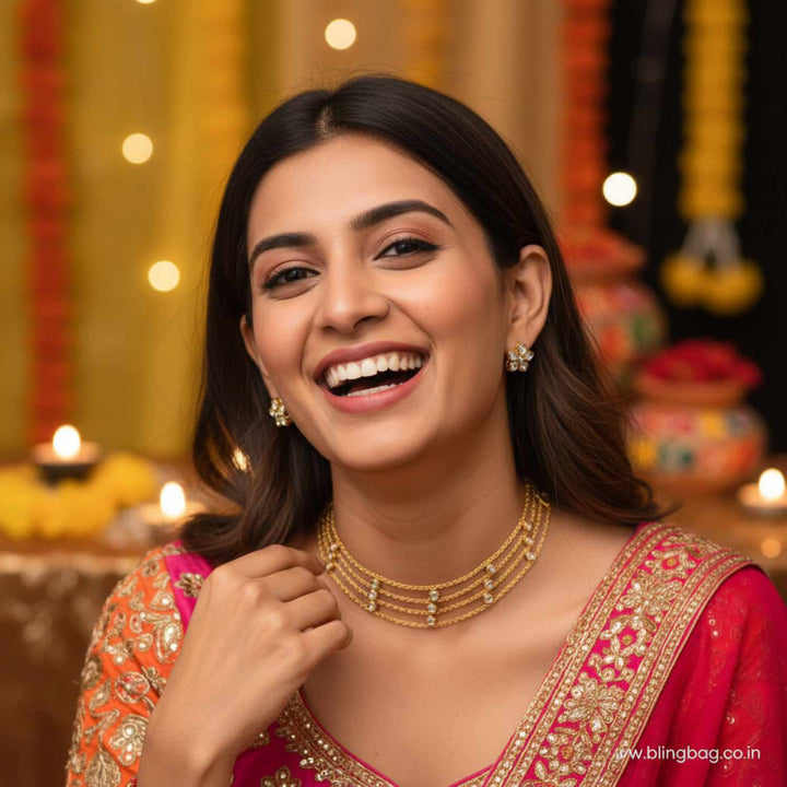 Golden Nishaya Antique Jewellery Set