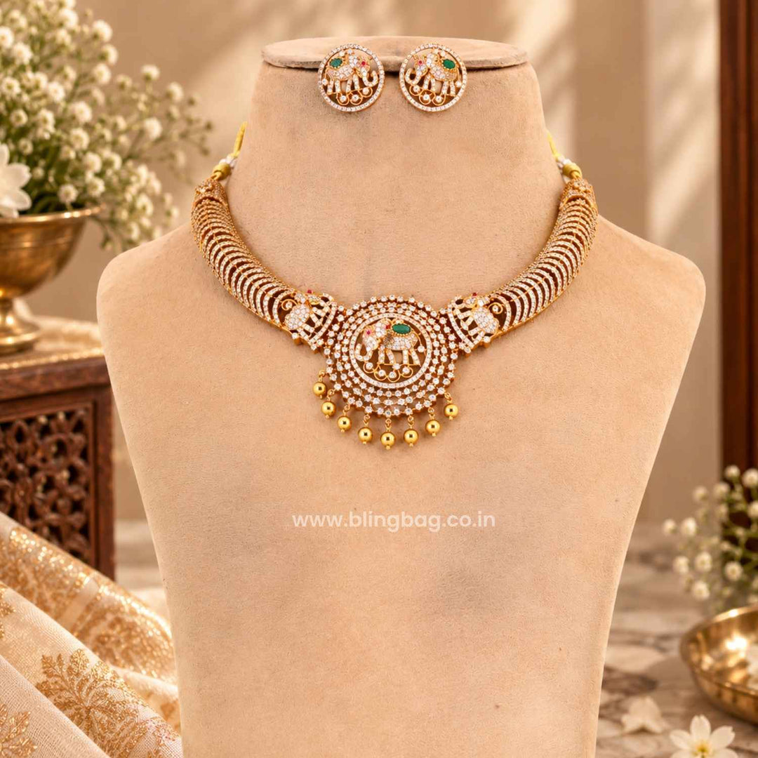 Golden Niyara Antique Jewellery Set- New Arrival