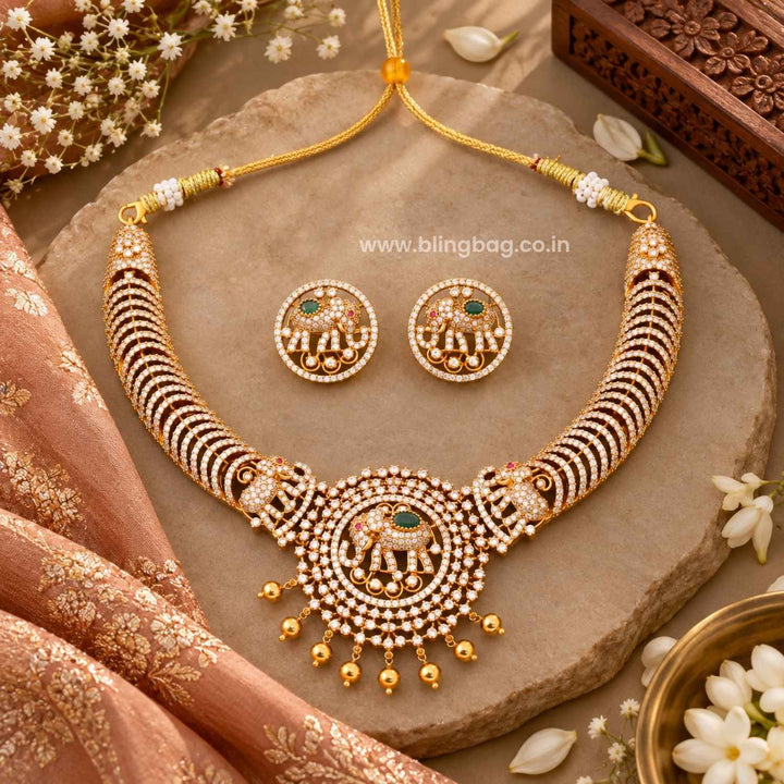 Golden Niyara Antique Jewellery Set- New Arrival