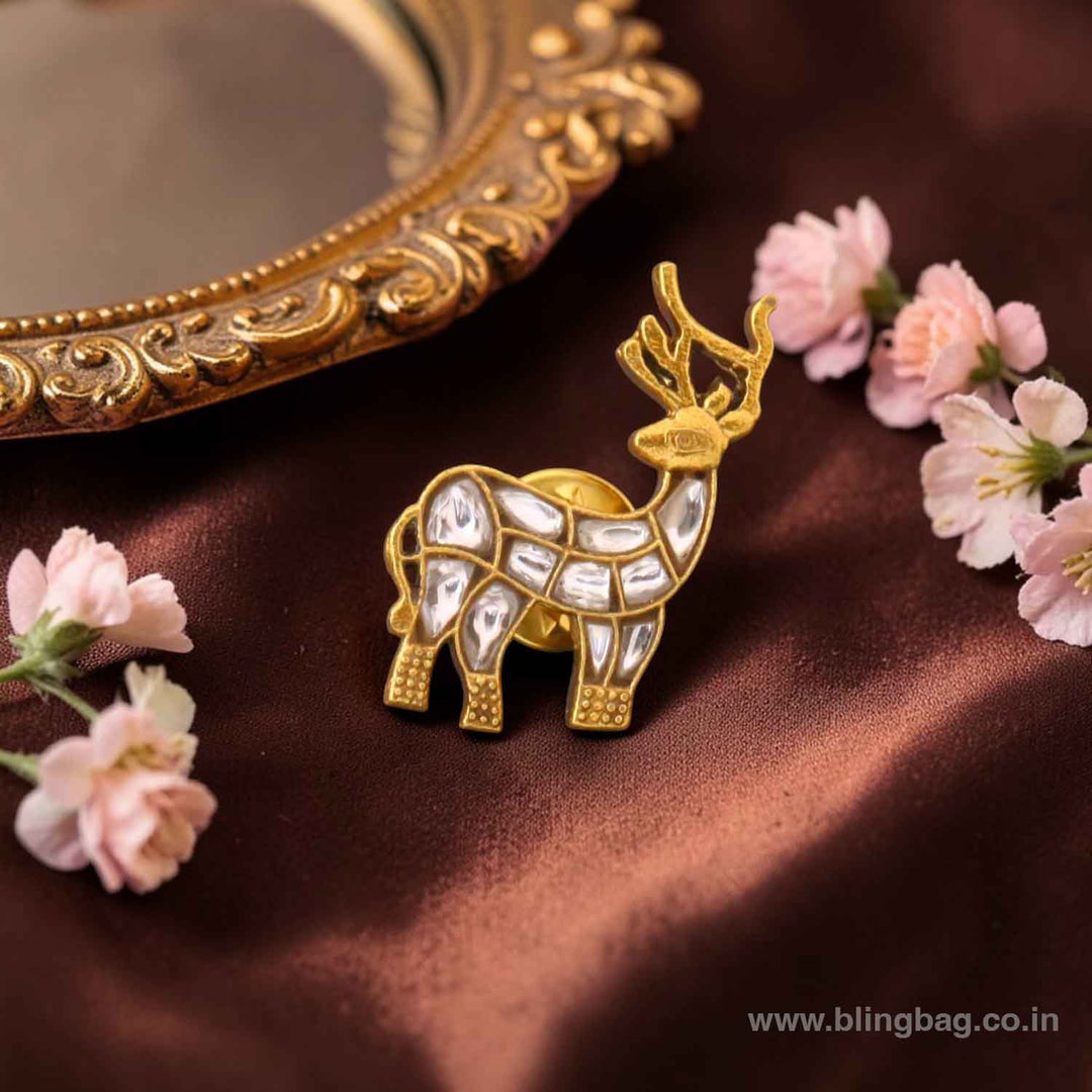 Golden Norixa Deer Heritage Brooch