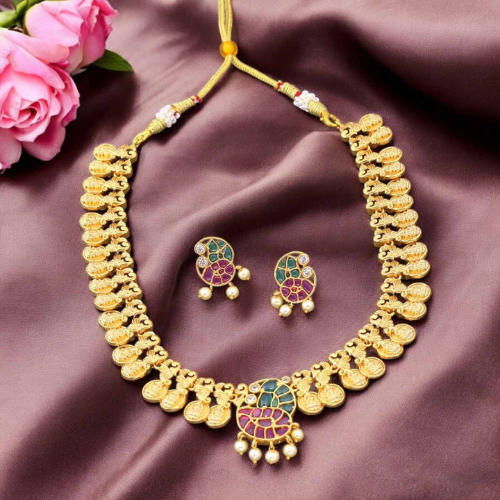 Golden Nyara Temple Jewellery Set - New Arrival