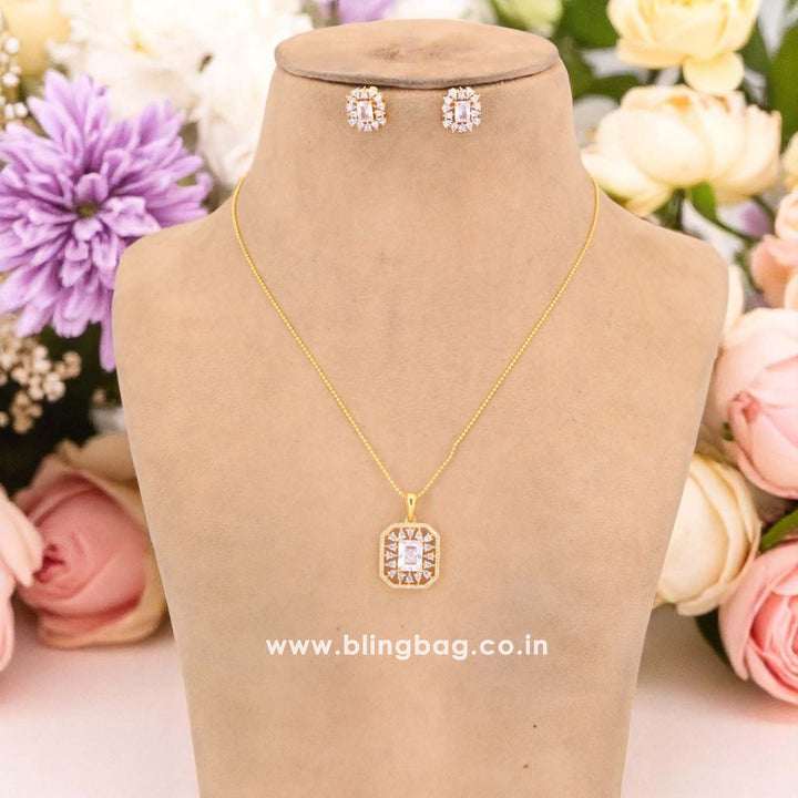Golden Nylah Zirconia Pendant Set