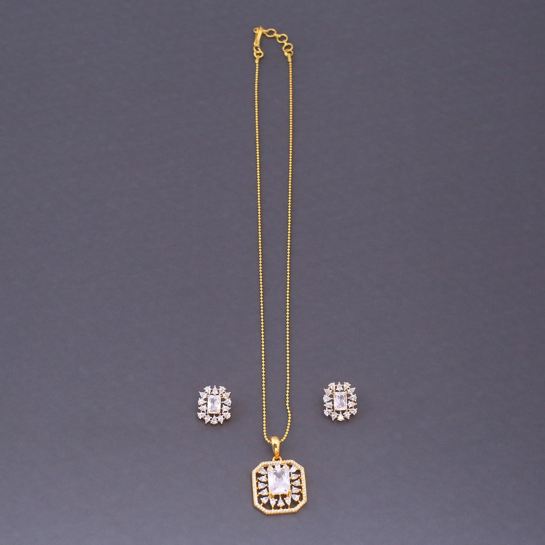 Golden Nylah Zirconia Pendant Set