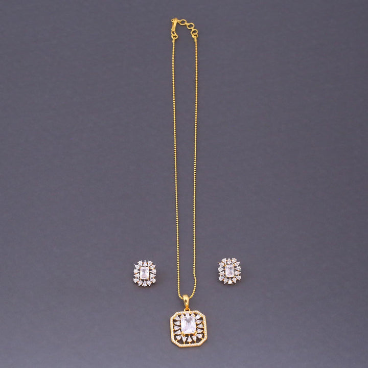 Golden Nylah Zirconia Pendant Set