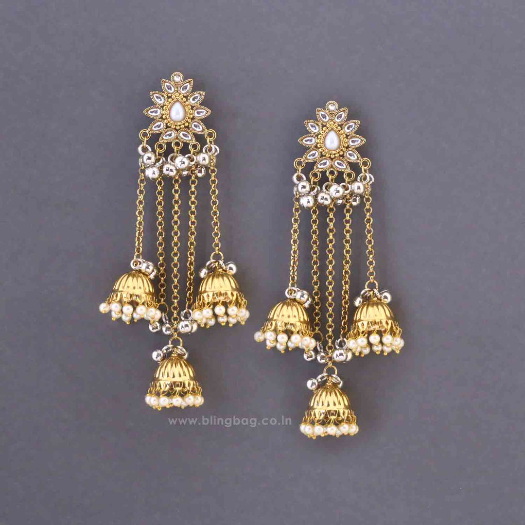 Golden Omisha Jhumkis
