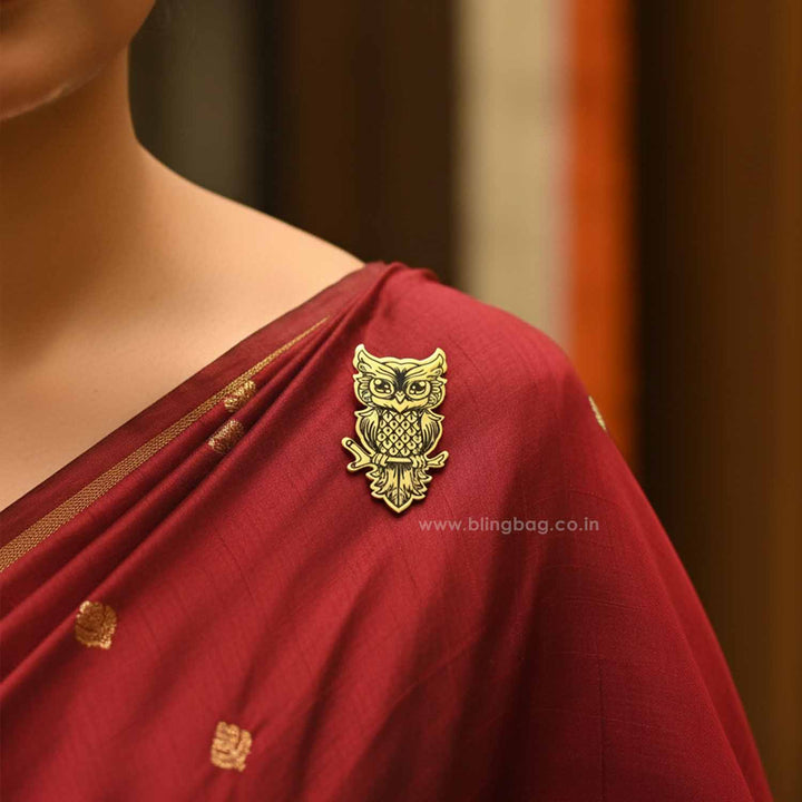 Golden Owl Brooch