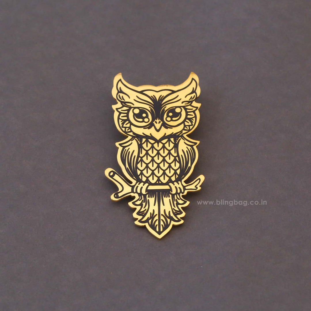 Golden Owl Brooch