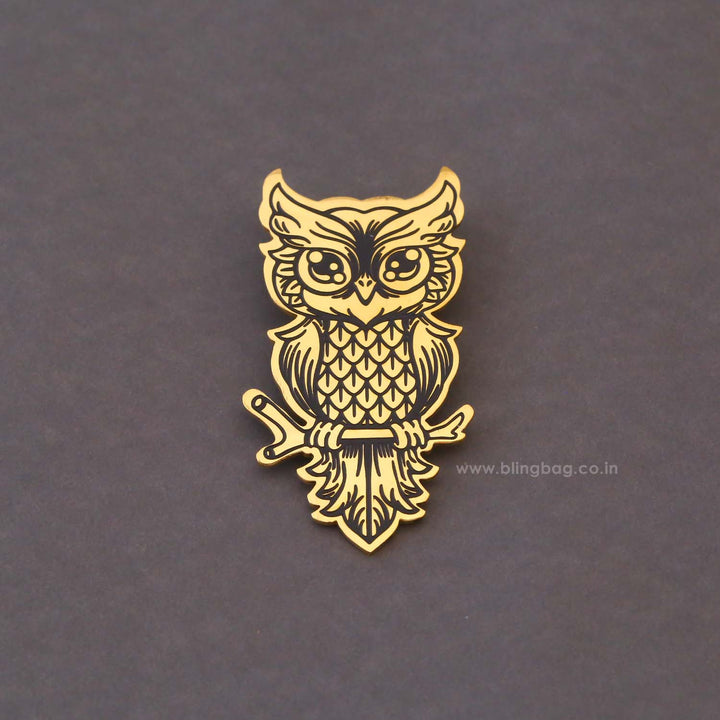 Golden Owl Brooch