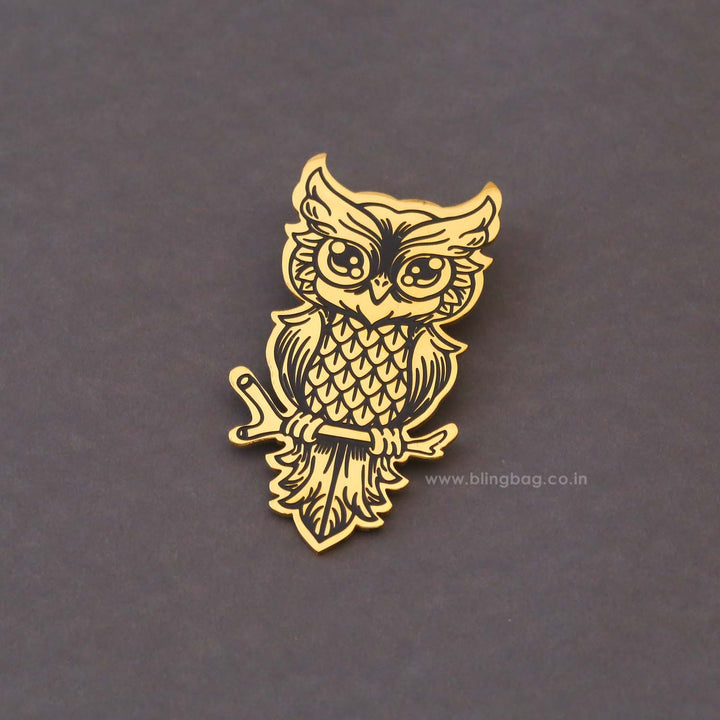 Golden Owl Brooch