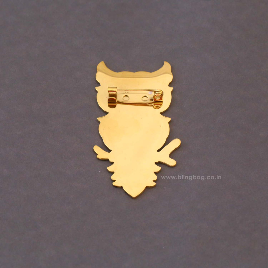 Golden Owl Brooch