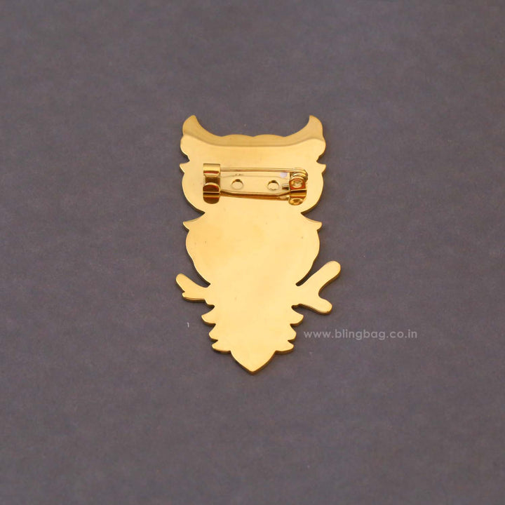 Golden Owl Brooch