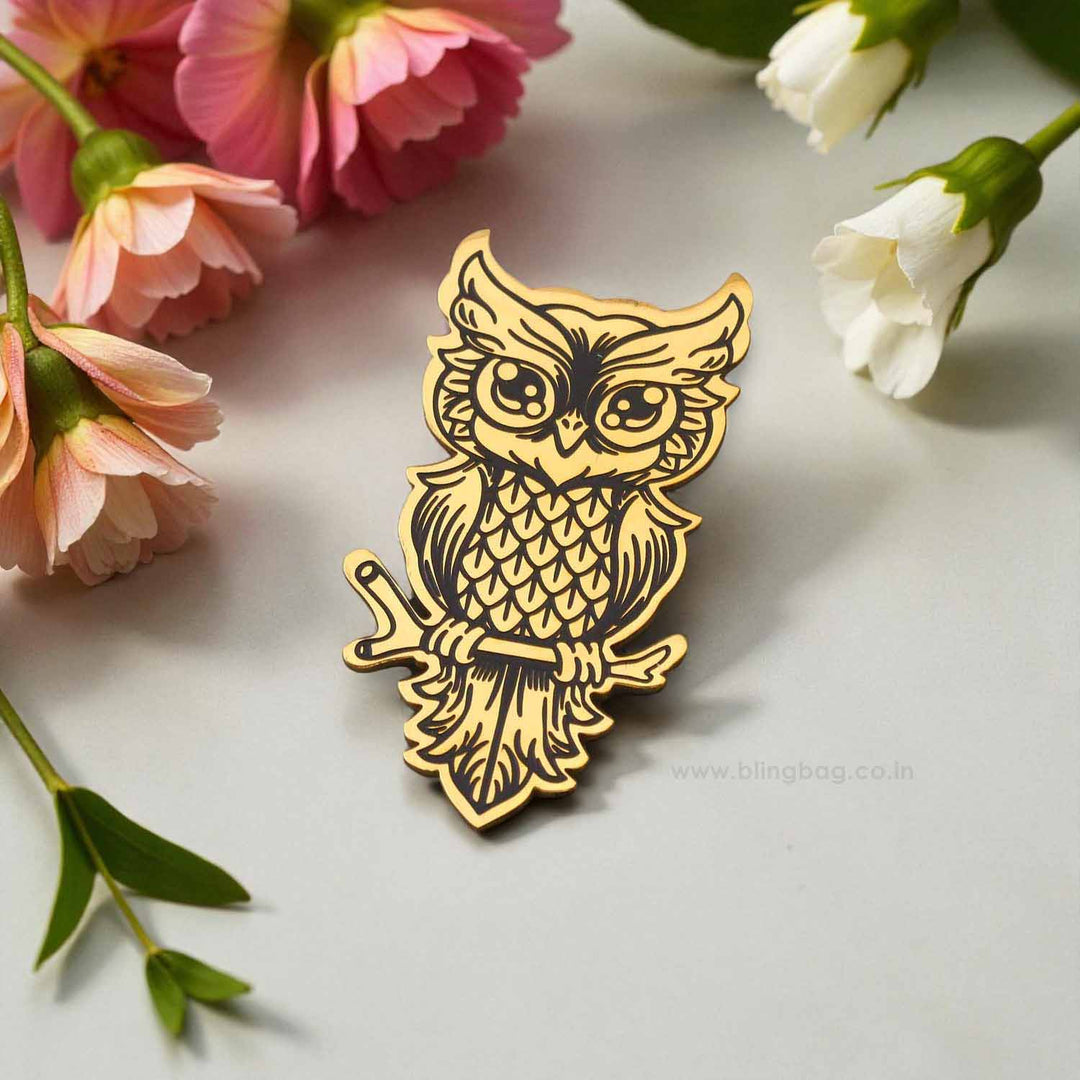 Golden Owl Brooch