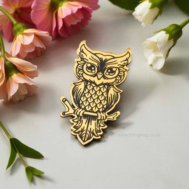 Golden Owl Brooch
