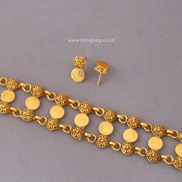 Golden Padmaa Temple Jewellery Set- New Arrival