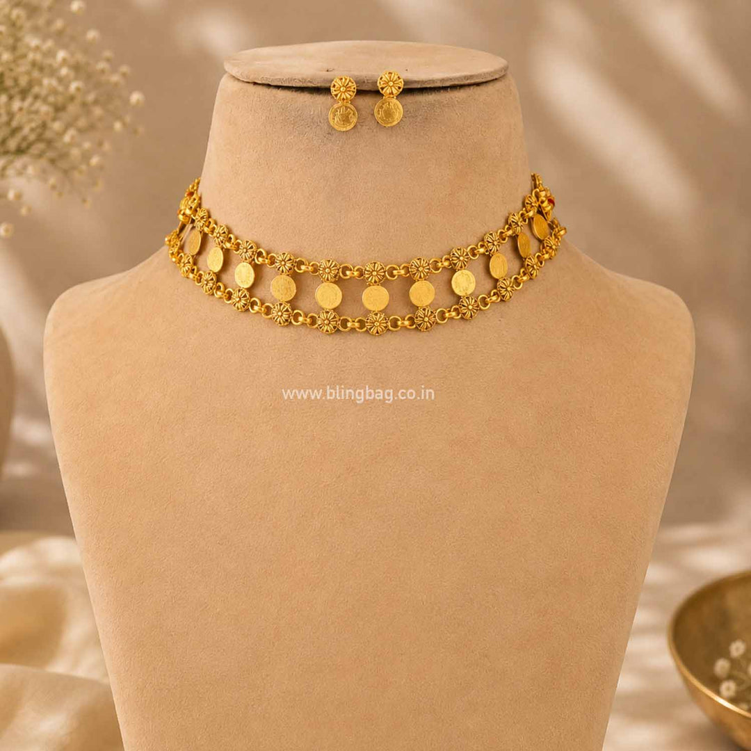 Golden Padmaa Temple Jewellery Set- New Arrival