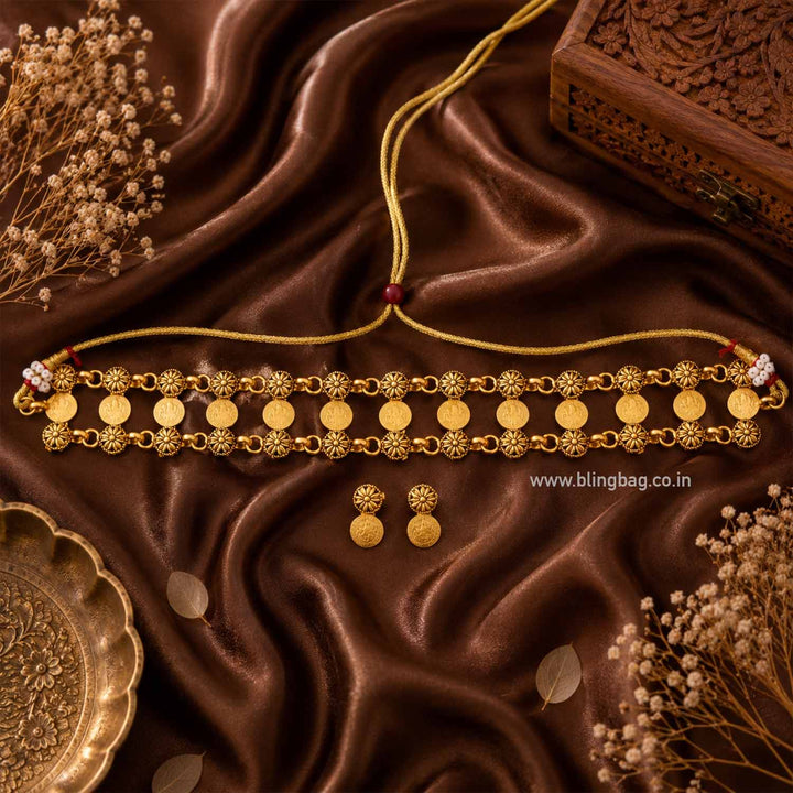 Golden Padmaa Temple Jewellery Set- New Arrival