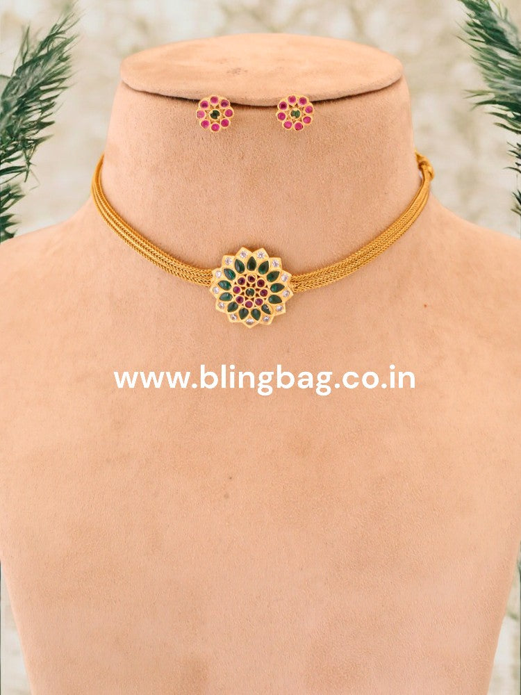 Golden Padmanabha Antique Jewellery Set - New Arrival