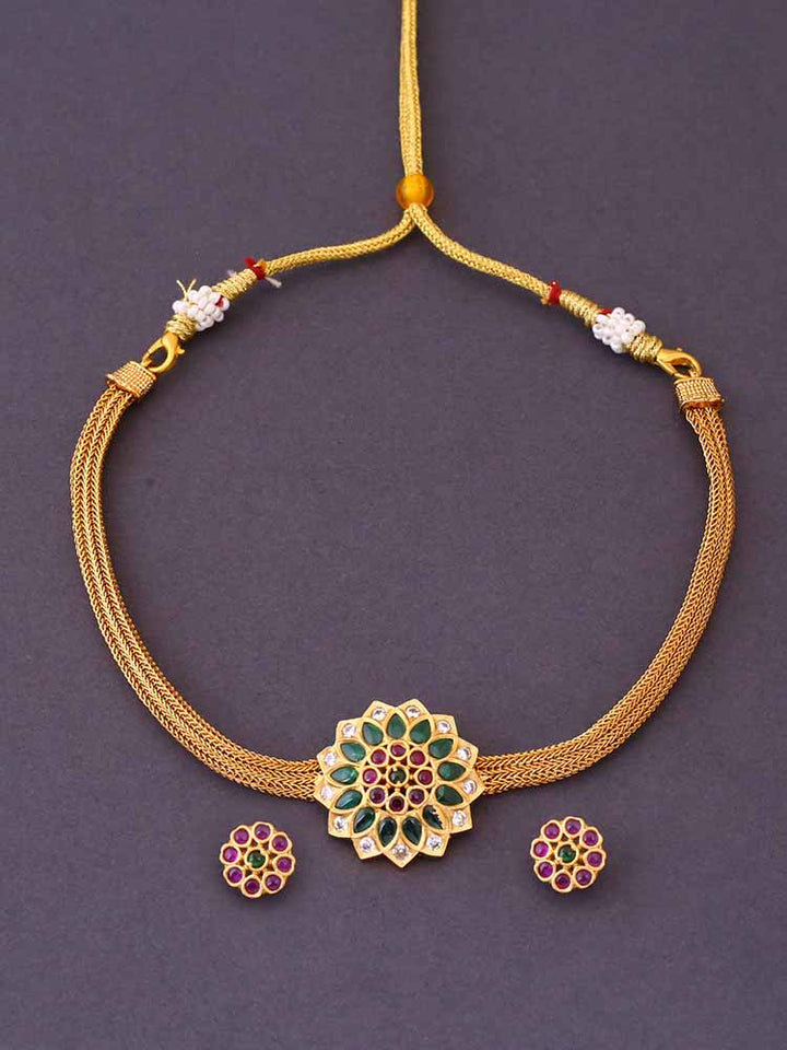 Golden Padmanabha Antique Jewellery Set - New Arrival