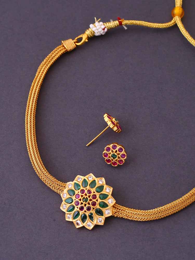Golden Padmanabha Antique Jewellery Set - New Arrival