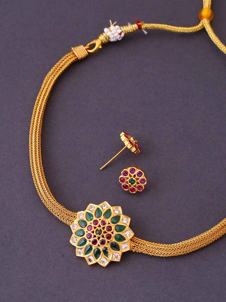 Golden Padmanabha Antique Jewellery Set - New Arrival